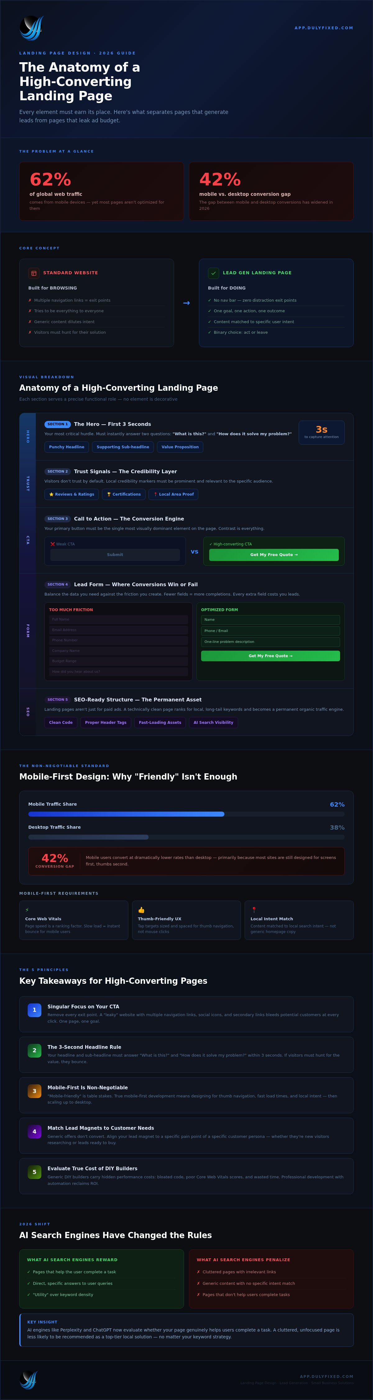 Landing page design for lead generation